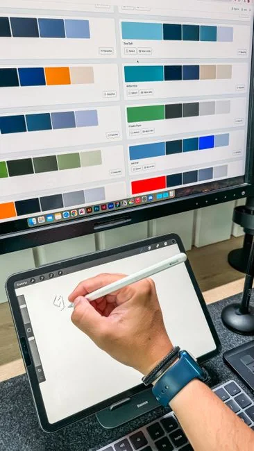 I work at a software company where I designed and organized an app for field staff. That day, we walked through our process and couldn’t pass up a photo of our work :)